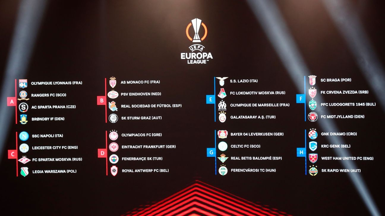 Europa League có 48 đội thi đấu từ vòng bảng đến vòng loại trực tiếp 
